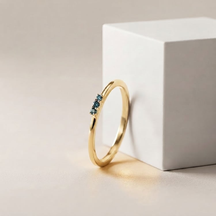 Prsten ze stříbra s modrými diamanty Nicklas 170394