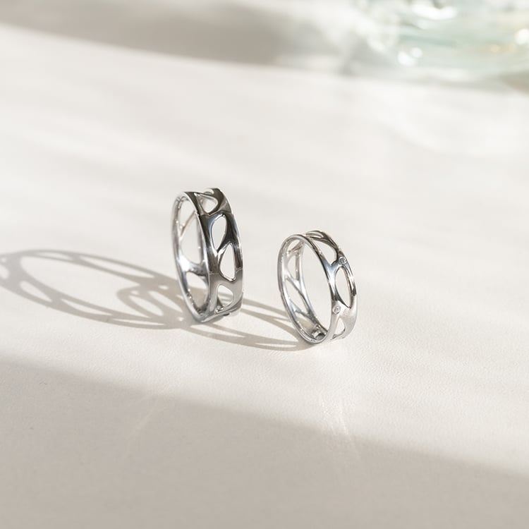 Zlaté netradiční snubní prsteny Bionic 145409