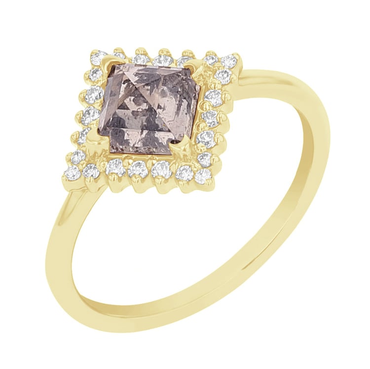 Prsten se salt and pepper diamantem a lab-grown diamanty Guerra 114739