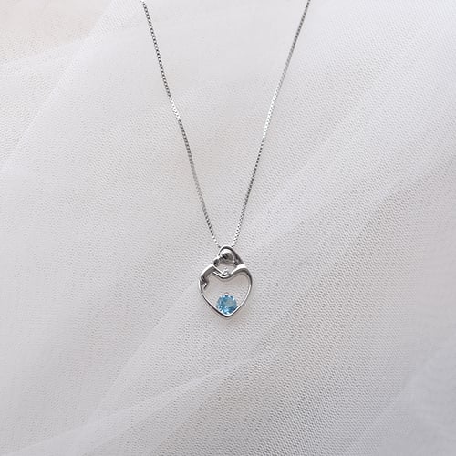 Přívěsek matka a dítě se švýcarským topazem a diamantem Ella