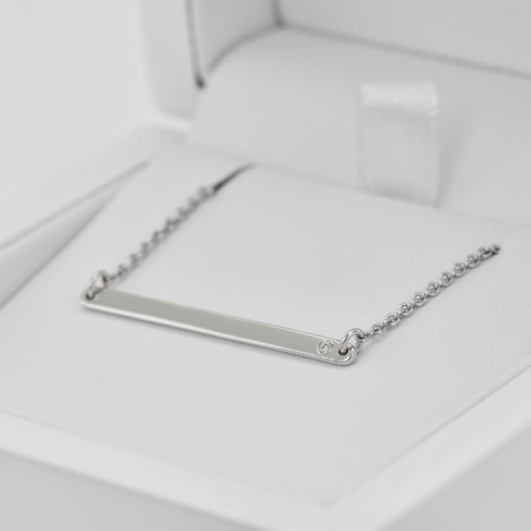 Jemný stříbrný náhrdelník s diamantem Dayna 103752