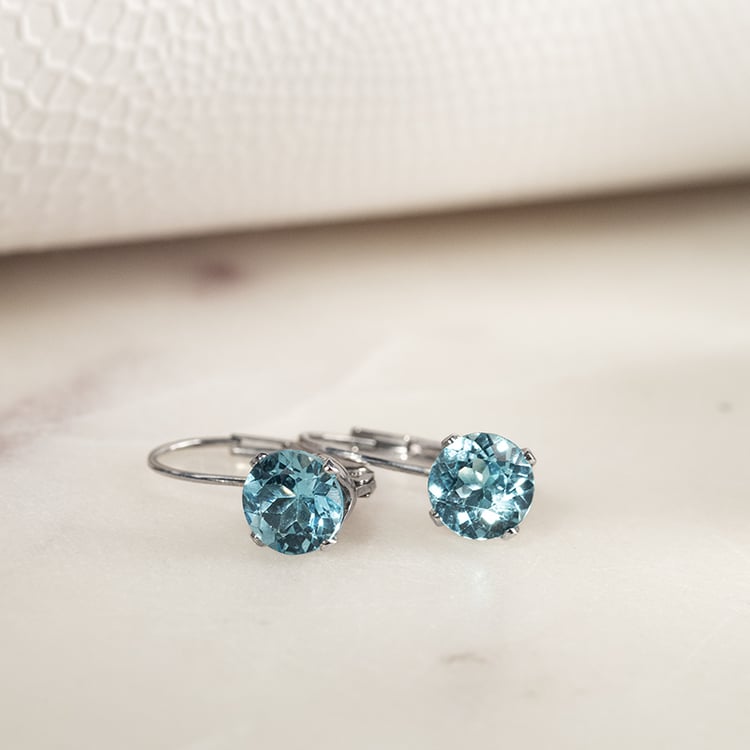 Stříbrné visací náušnice s topazy Hauko 135743