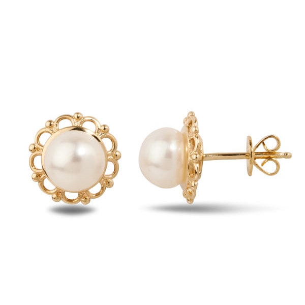 Náušnice s perlou Rajam 25074