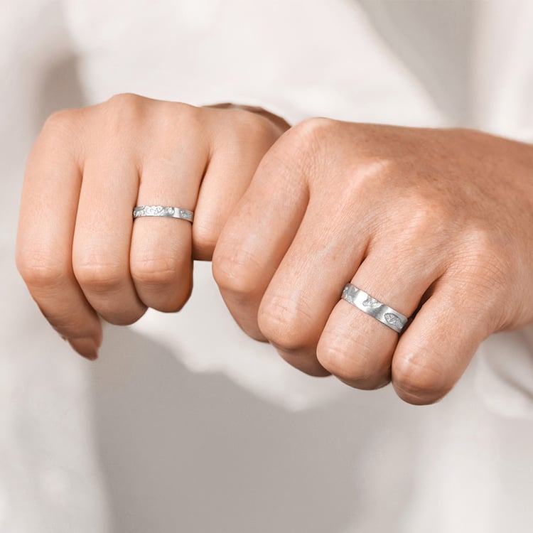 Snubní prsteny s ručně rytým povrchem Cley 155654