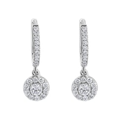 Stříbrné kruhové náušnice s 0.13ct lab-grown diamantem Madhu