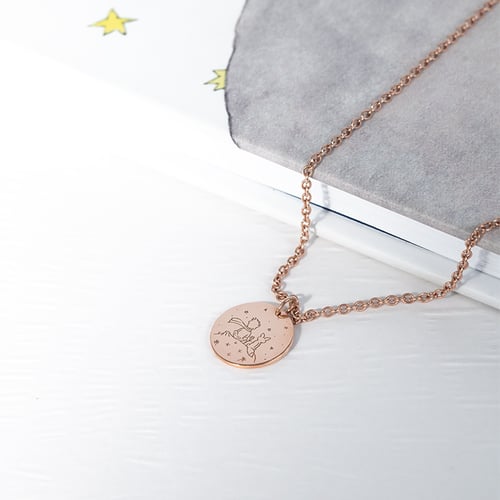 Přívěsek Malý princ s liškou a gravírem ze zlata