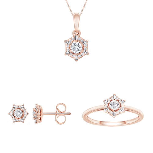 Zlatá sada šperků s lab-grown diamanty Kirstin