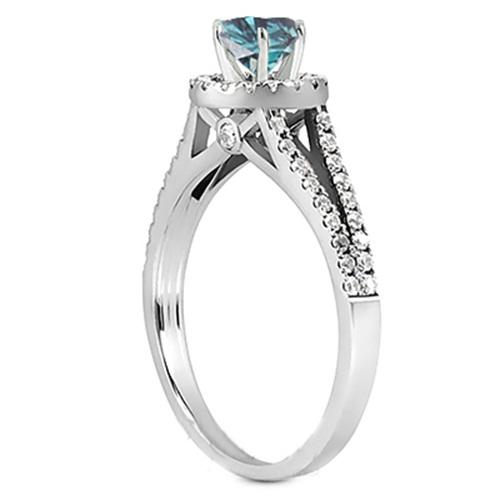 Modrý diamant ve svatební setu prstenů 4370