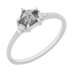 Salt and pepper diamant v dokonalém zlatém prstenu Stefan