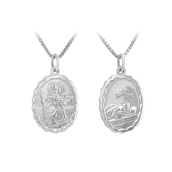 Stříbrný přívěsek pro řidiče a cestovatele se svatým Kryštofem Uhy