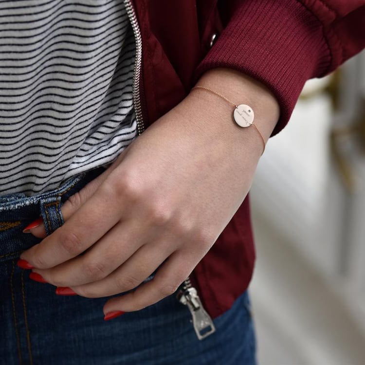 Zlatý náramek s diamantem a s gravírem dle vaší volby Shalek 115175