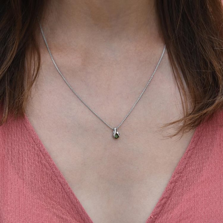 Náhrdelník se zeleným diamantem Iber 46673