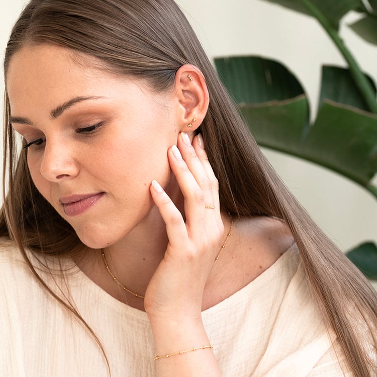 Stříbrné náušnice se třemi kuličkami Desi 143451