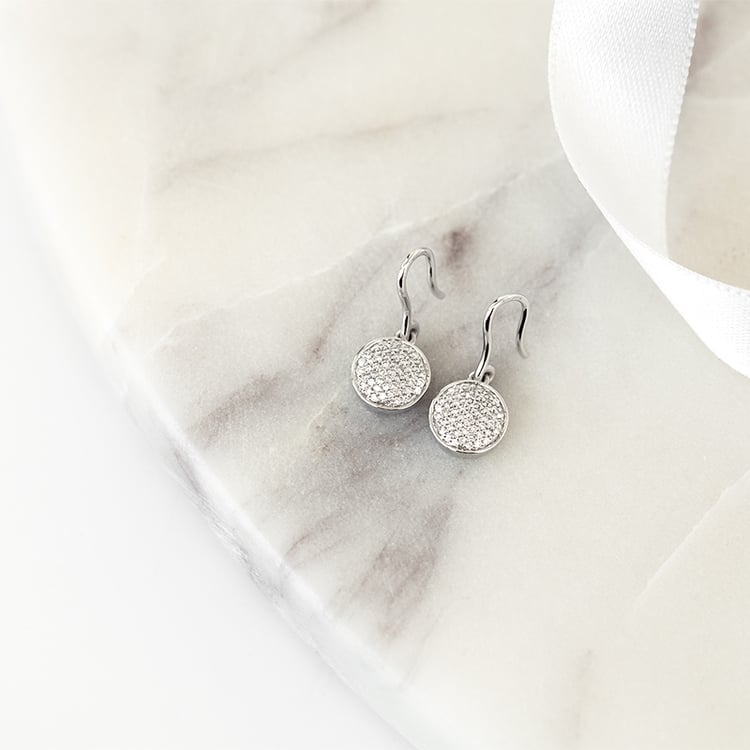 Visací náušnice s lab-grown diamanty Hallia 130119