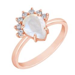 Zásnubní prsten s měsíčním kamenem a diamanty Namir