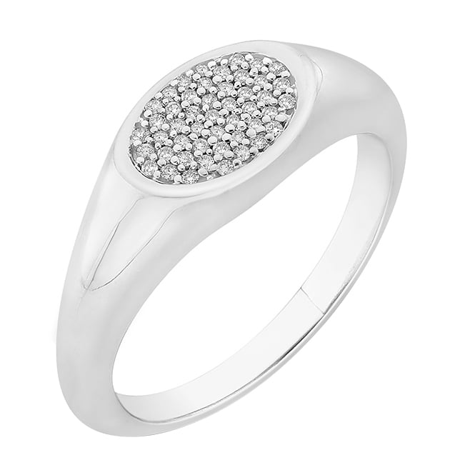 Oválný prsten plný diamantů