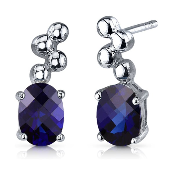 Oválné safíry v stříbrných náušnicích Anaxime