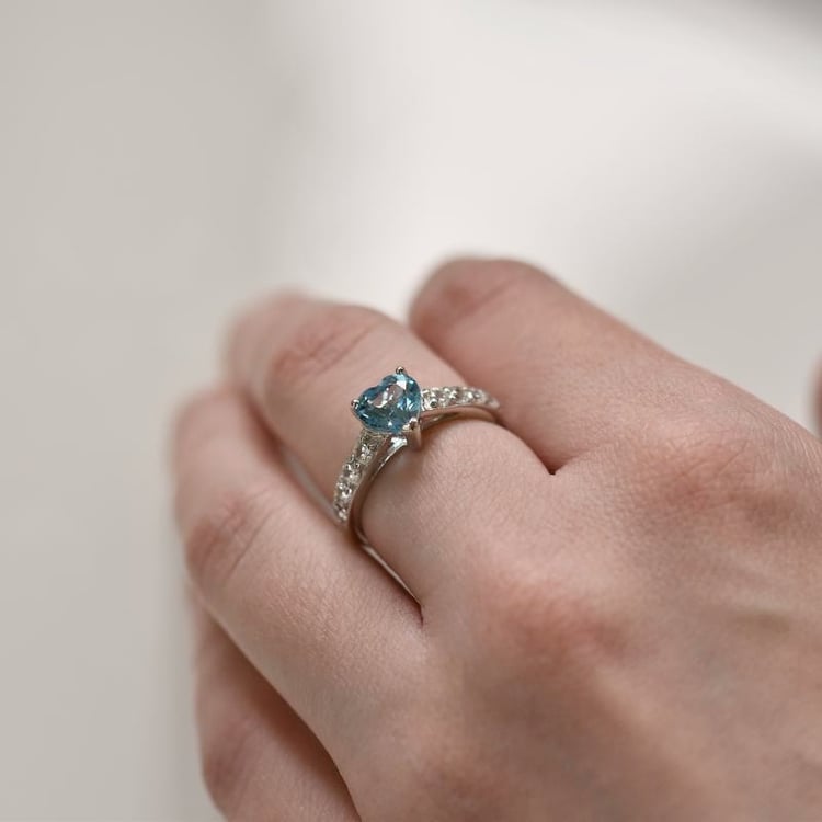 Stříbrný prsten se švýcarským topazem Bailey 110223