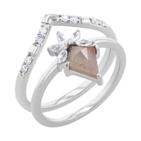 Set prstenů se salt and pepper diamantem, lab-grown diamanty a moissanity Leony