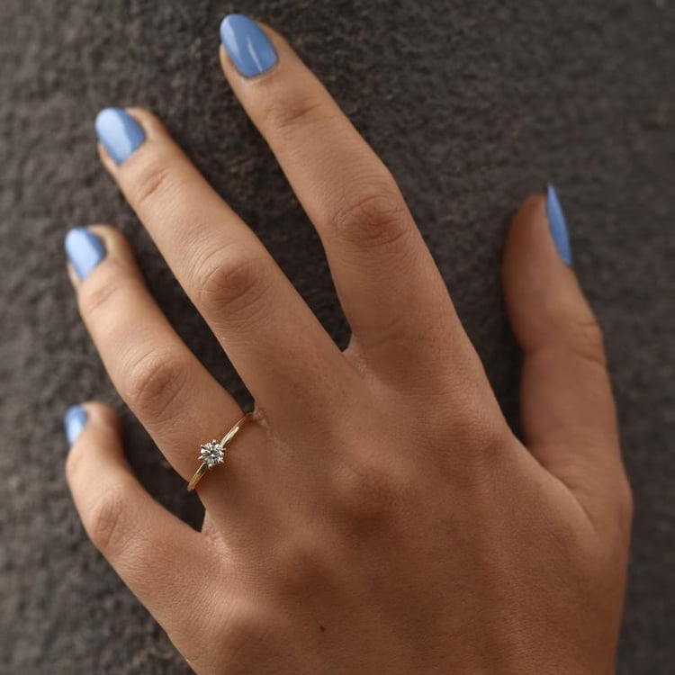 Zásnubní prsten ze žlutého zlata 64730