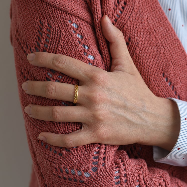 Srdíčka ve stříbrném prstenu 59057