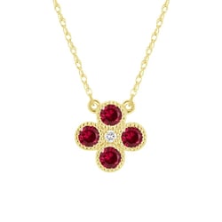 Rubínový náhrdelník s diamantem Emely