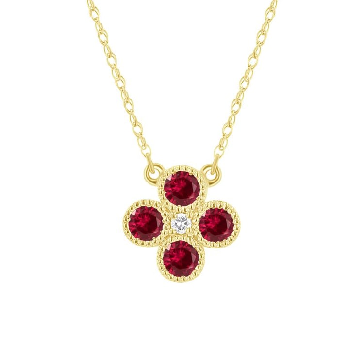 Rubínový náhrdelník s diamantem Emely