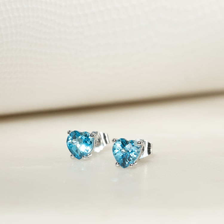 Zlaté náušnice se srdíčkovými topazy Kaciah 135103