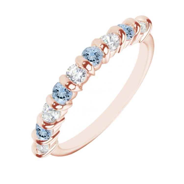 Eternity prsten s akvamaríny a diamanty Tyson