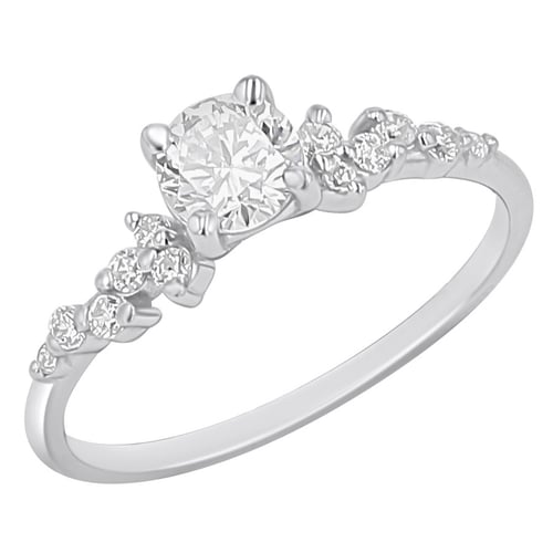 Zásnubní prsten s výběrem písmene a diamanty Carina