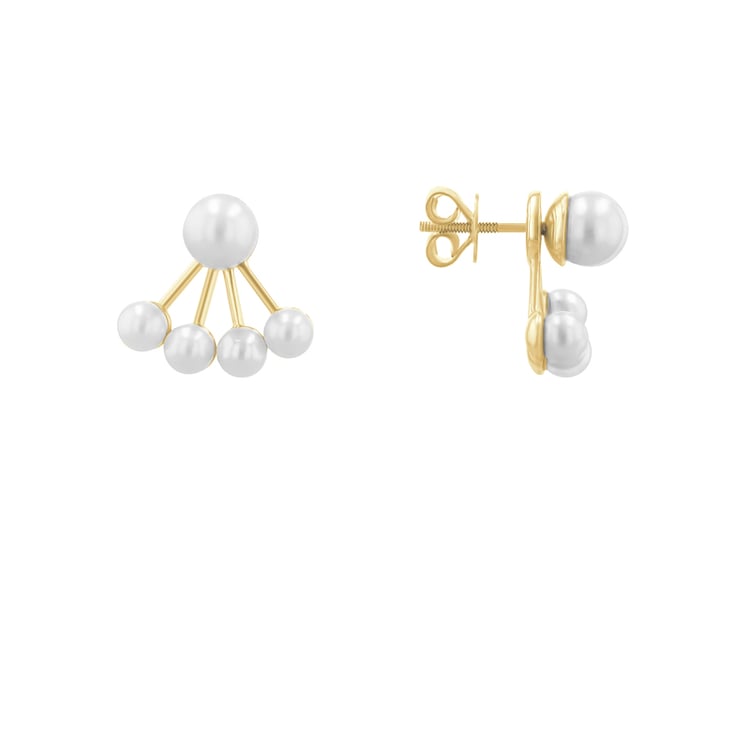 Atypické 2v1 náušnice s perlami Lokita 120772