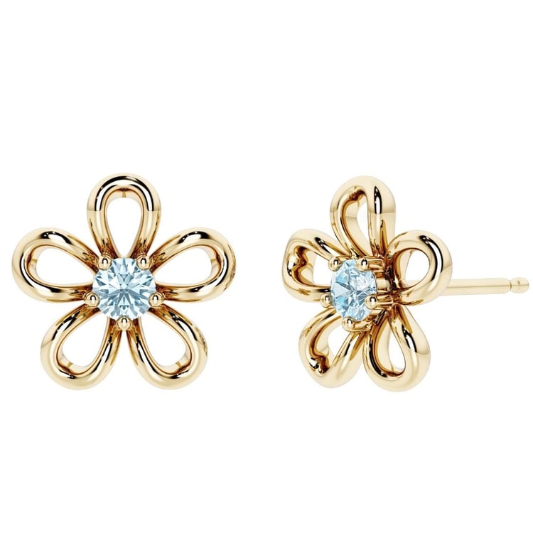 Stříbrné akvamarínové náušnice