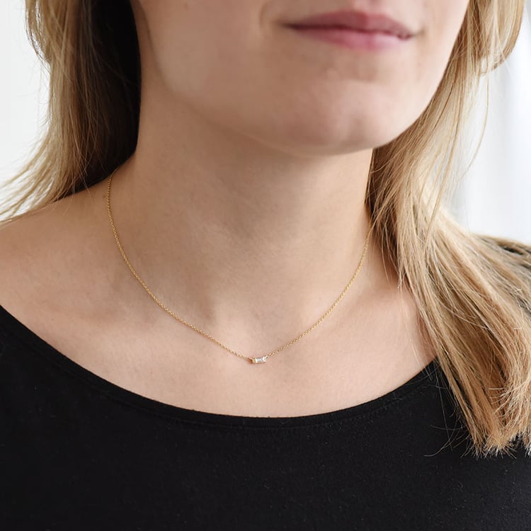 Zlatá kolekce s bílými baguette safíry Chanelle 94801