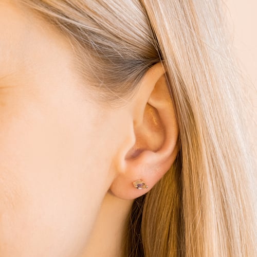 Minimalistické stříbrné náušnice s morganity Andine
