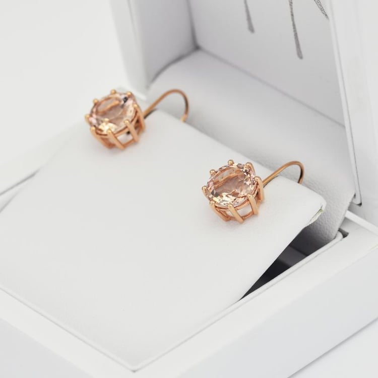 Zlaté morganitové náušnice 25818