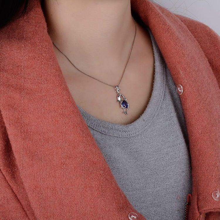 Zlatý náhrdelník s tanzanitem 18375