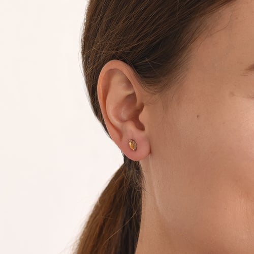 Minimalistické stříbrné náušnice s citríny Andine