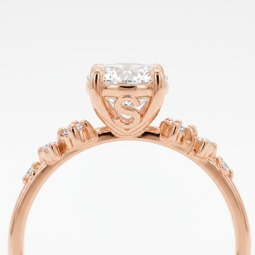 Zásnubní prsten s výběrem písmene a diamanty Olha