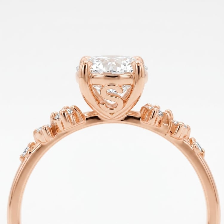 Zásnubní prsten s výběrem písmene a diamanty Olha 167094