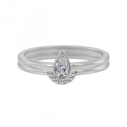 Zlatý zásnubní set prstenů s certifikovaným diamantem Ralyas