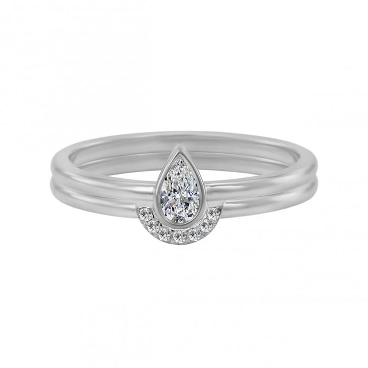 Svatební diamantový set prstenů ze zlata Ralyas