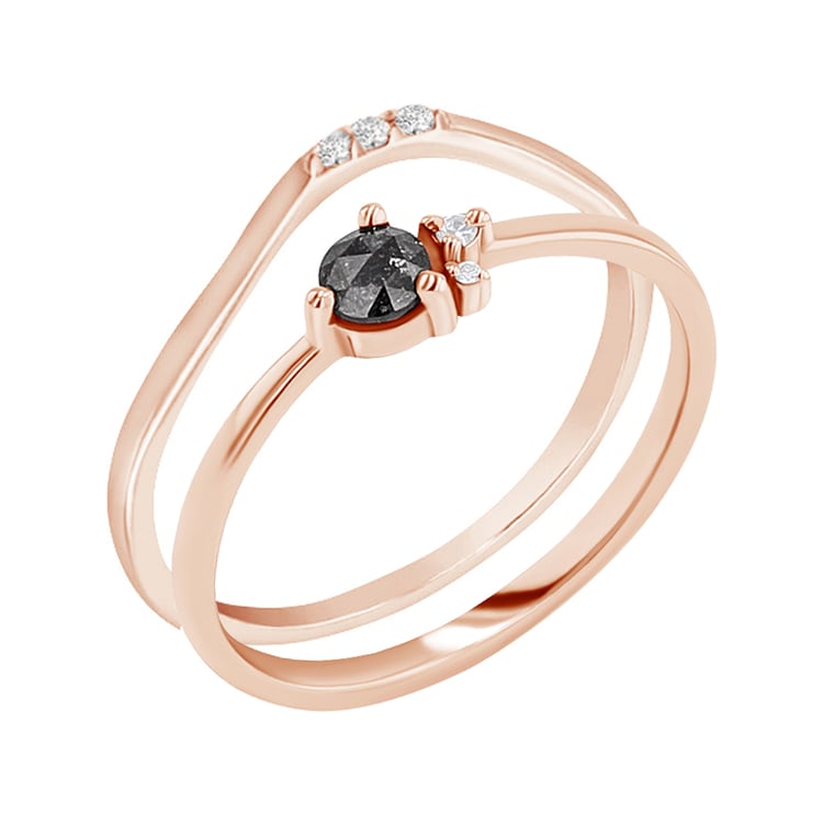 Set prstenů se salt and pepper diamantem Marine 132915