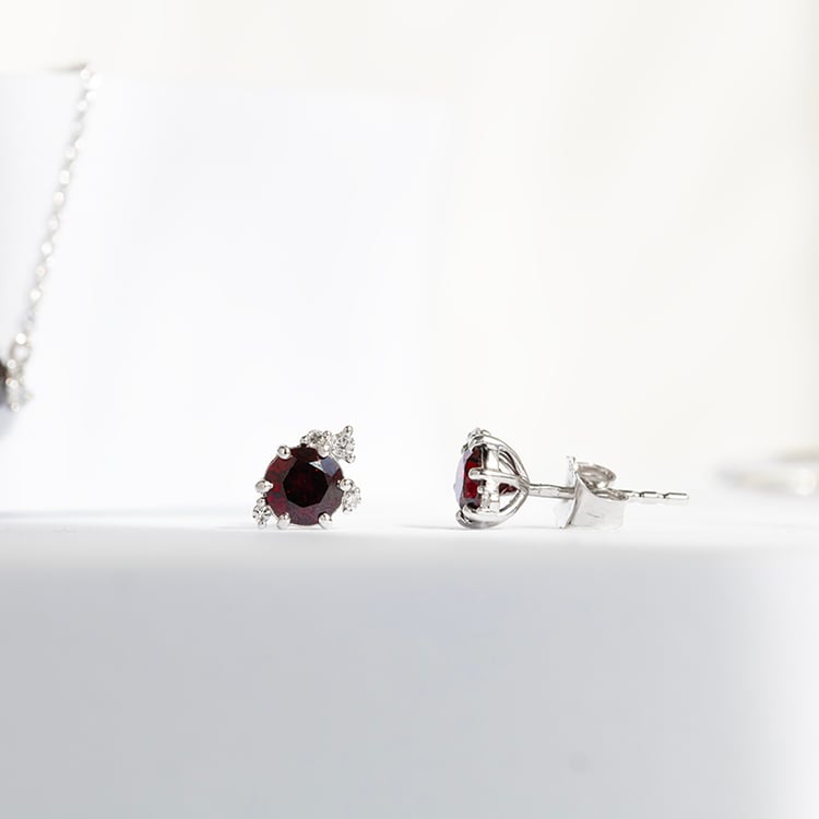 Cluster kolekce šperků s českými granáty a diamanty Odette 144007