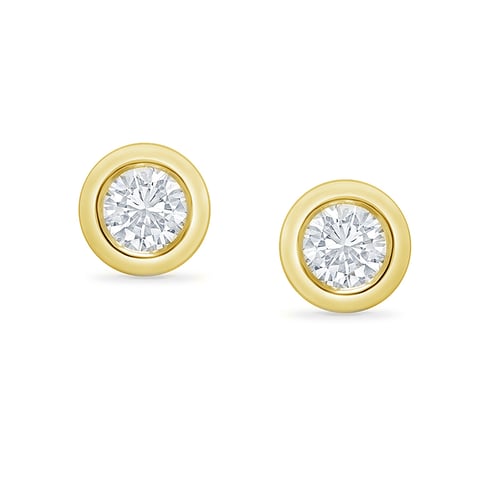 Bezel diamantové náušnice Pavline