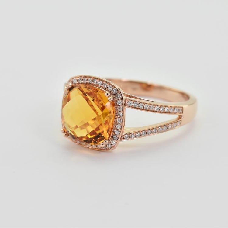 Zlatý prsten s citrínem 17018