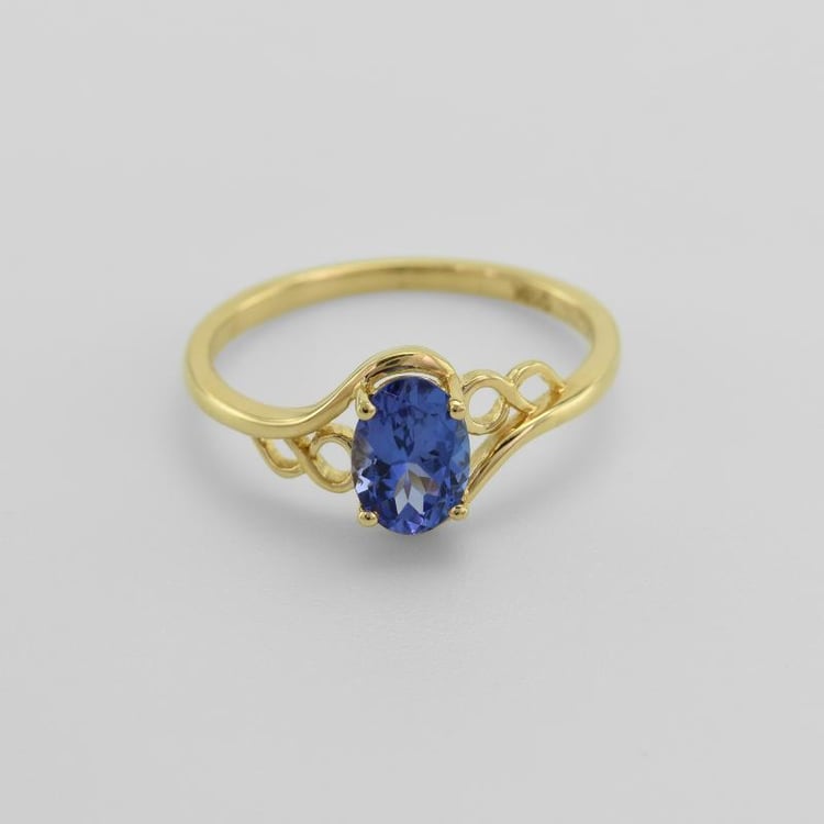 Zlatý zásnubní prsten s tanzanitem 49425