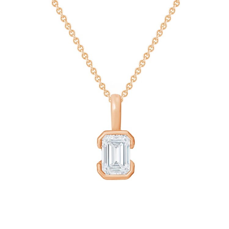 Minimalistický přívěsek ze zlata s lab-grown emeraldem Lias 162220