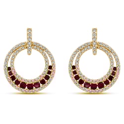 Luxusní náušnice s diamanty a rubíny Quasimo