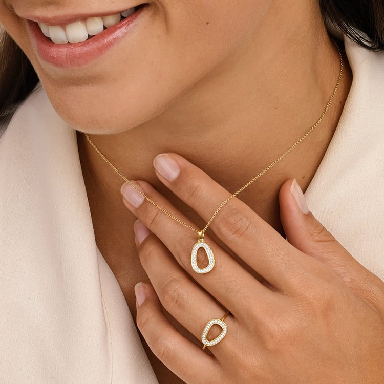 Zlatý prsten s lab-grown diamanty Terri 163509