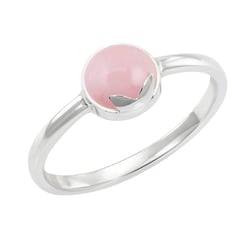 Zlatý prsten s cabochon růžovým opálem Yana